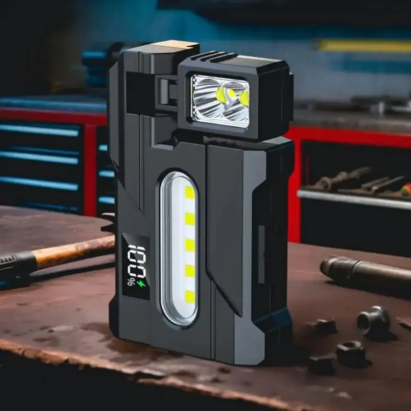Magnetic Angle-Adjustable Mini Flashlight – USB-Charged Portable LED Torch with Water-Resistant Construction