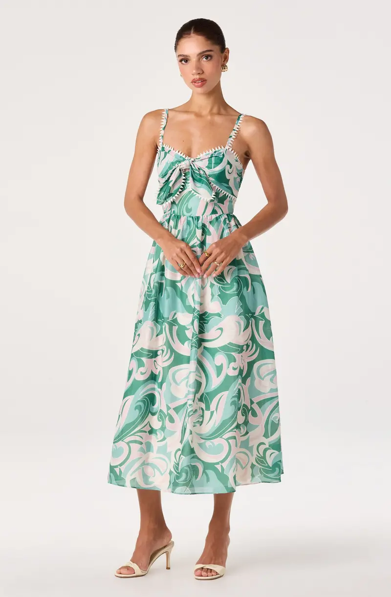 Makayla Abstract-Print Midi Dress