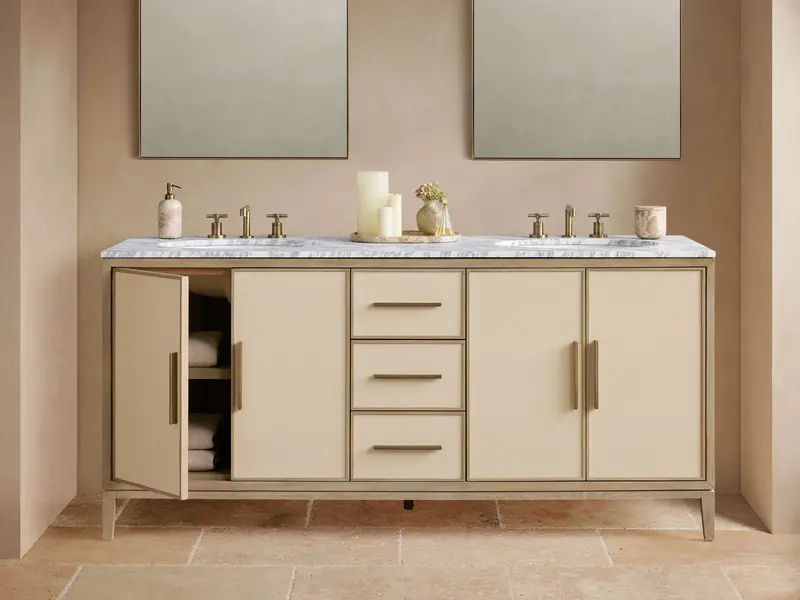 Malone Double Bathroom Vanity – 60-Inch Dual-Sink Cabinet with Premium Hardware