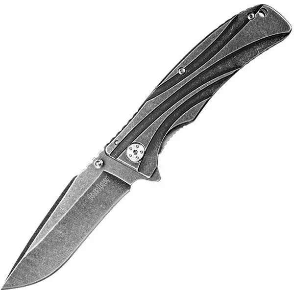 Manifold Assisted Folder with Blackwash Finish on Both Handle and Blade, Plain Edge, and Pocket Clip