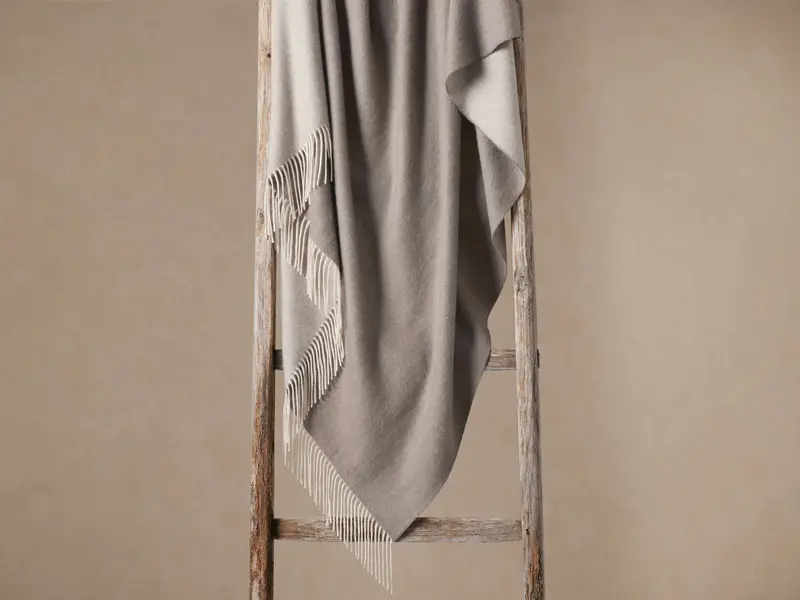 Melange Cashmere Knit Throw Blanket