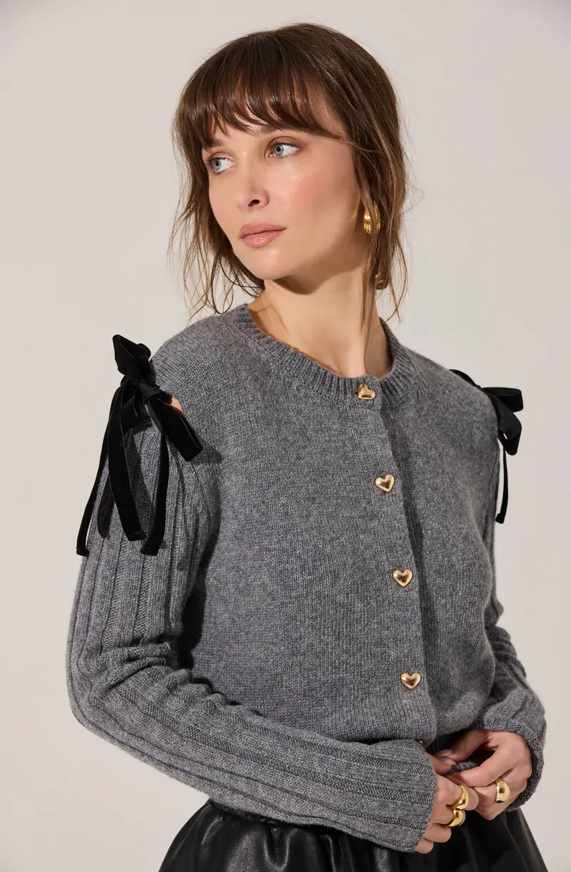 Melvie Cardigan with Front Bow Accent