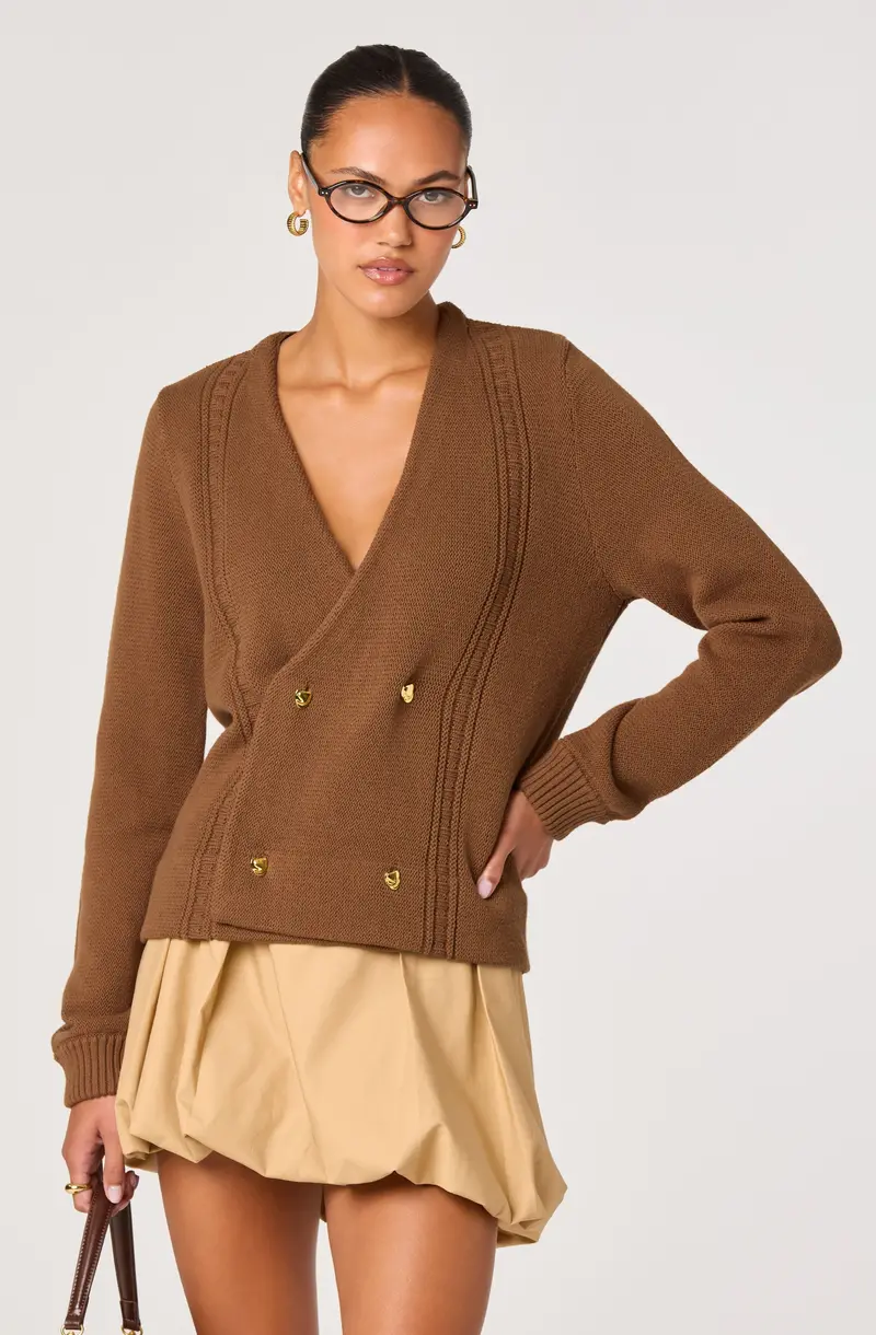 Merritt Double-Breasted Cardigan – Classic Button-Up Knit Style