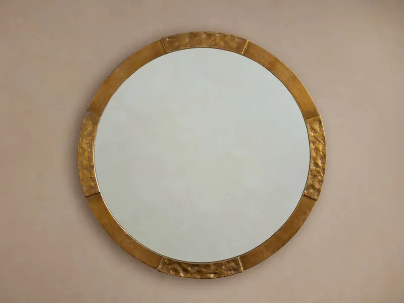 Miah Minimalist Round Wall Mirror with Slim Rim