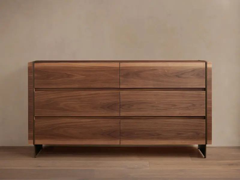 Mihaela Scandinavian Six-Drawer Dresser