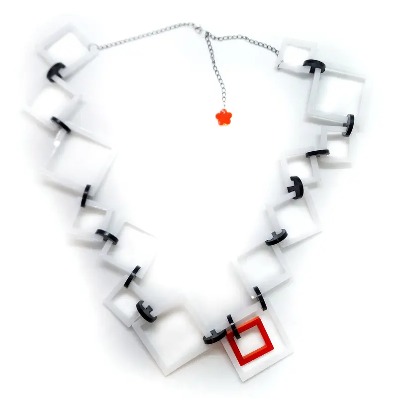 Minimalist Long Square Pendant Necklace