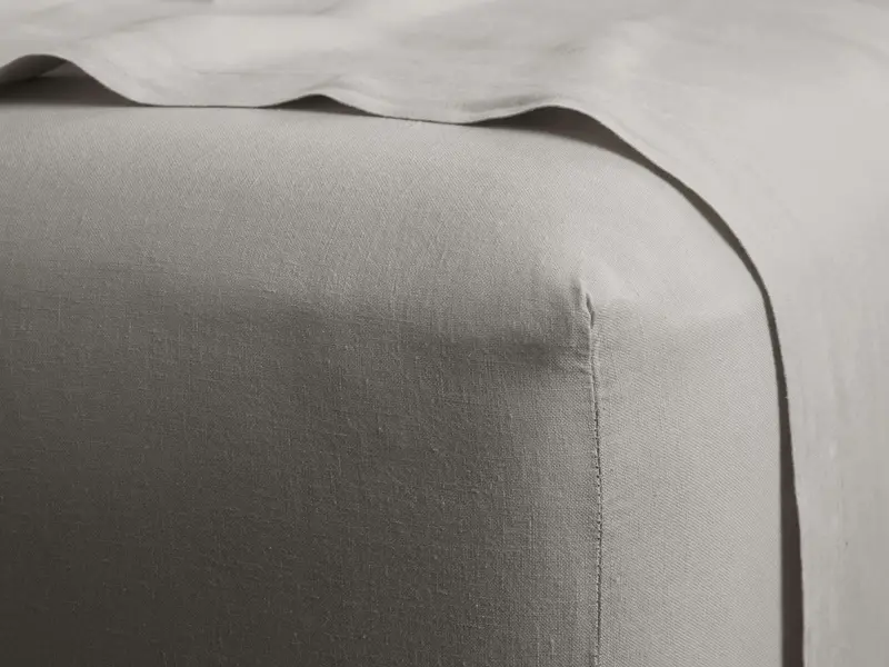 Mist Italian Garment-Dyed Linen Fitted Sheet