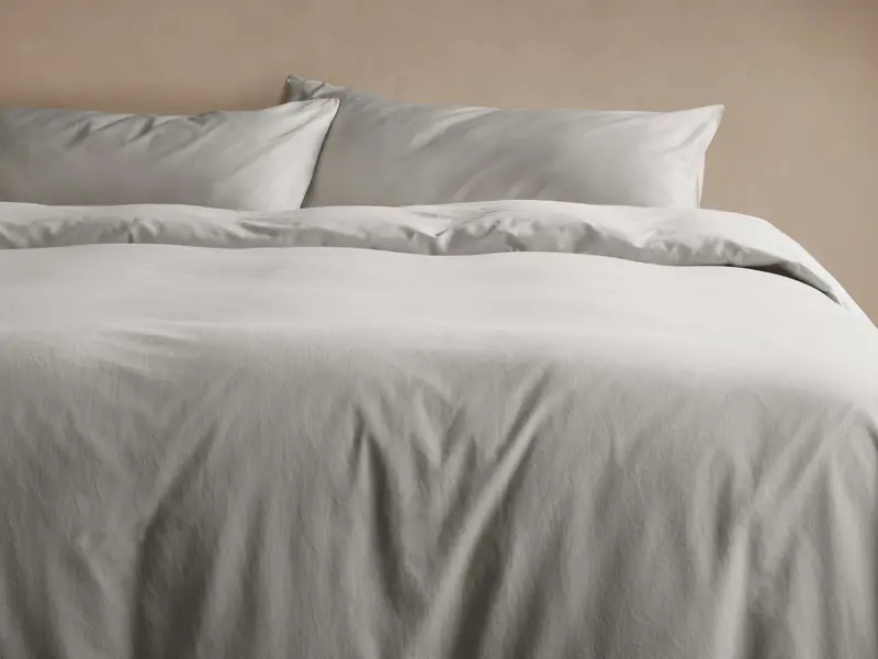 Mist Italian Garment-Dyed Sateen Duvet Cover Set