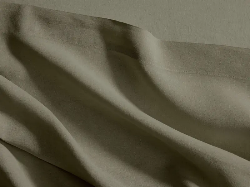 Moss Italian Garment-Dyed Linen Flat Sheet