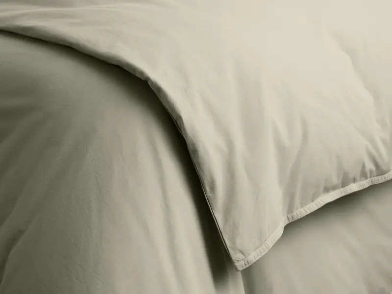 Moss Italian Garment-Dyed Percale Duvet Cover