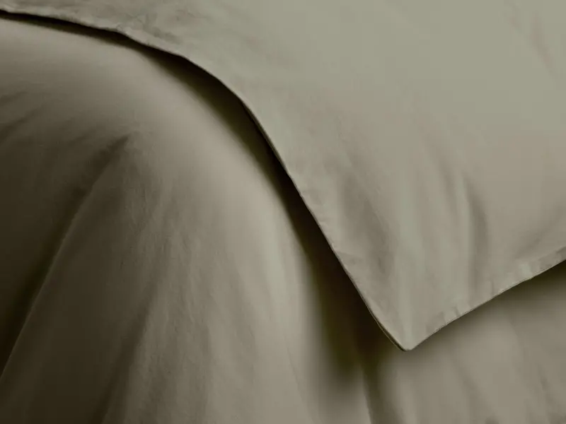 Moss Italian Garment-Dyed Sateen Duvet Cover