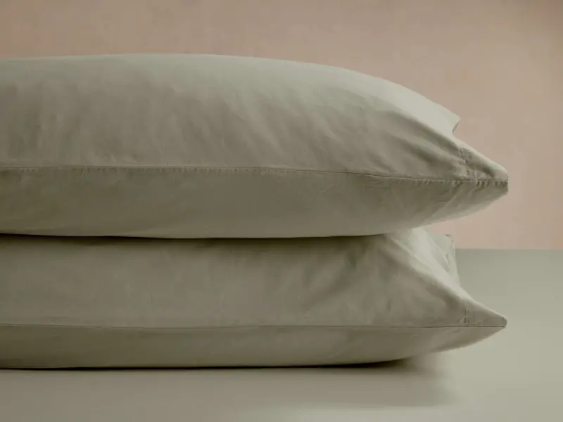 Moss Italian Garment-Dyed Sateen Pillowcase Pair