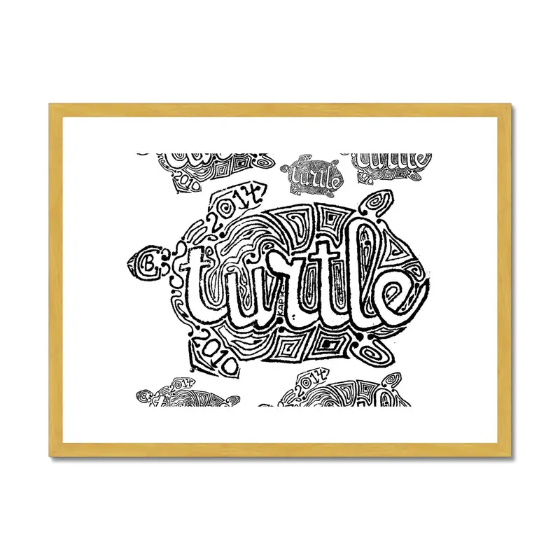 Mounted & Antique-Framed Turtle Wall Art – AQUA HMP2 Series