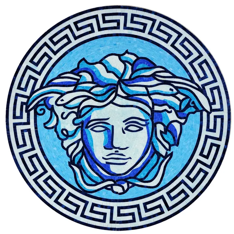 Mythological Goddess Medallion Glass Pool Mosaic