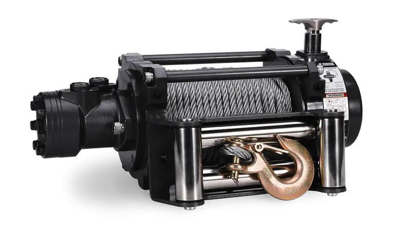 NH 10,000-Lb Industrial Hydraulic Winch with Steel Cable