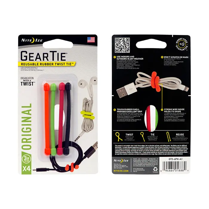 Nite-Ize Gear Tie Reusable Twistable Cable Organizer