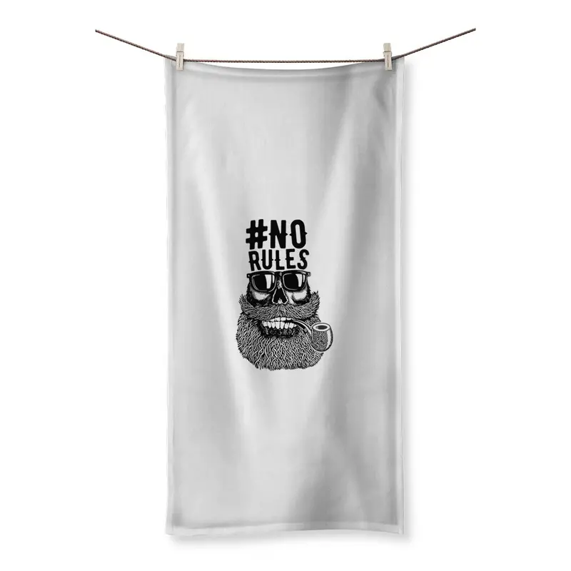 No Rules Beach Towel – Oversized B&W Absorbent Linen