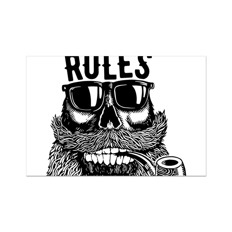 ‘No Rules’ Eco-Friendly Rolled Canvas Print – AQUA B&W Collection