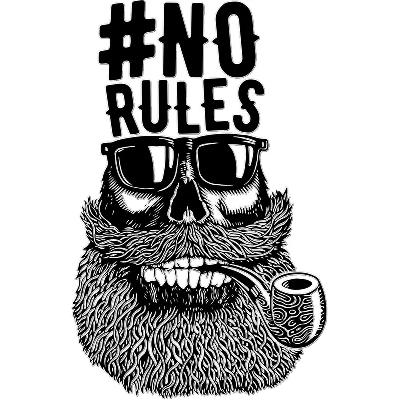 ‘No Rules’ Temporary Tattoo – AQUA B&W Skin Art