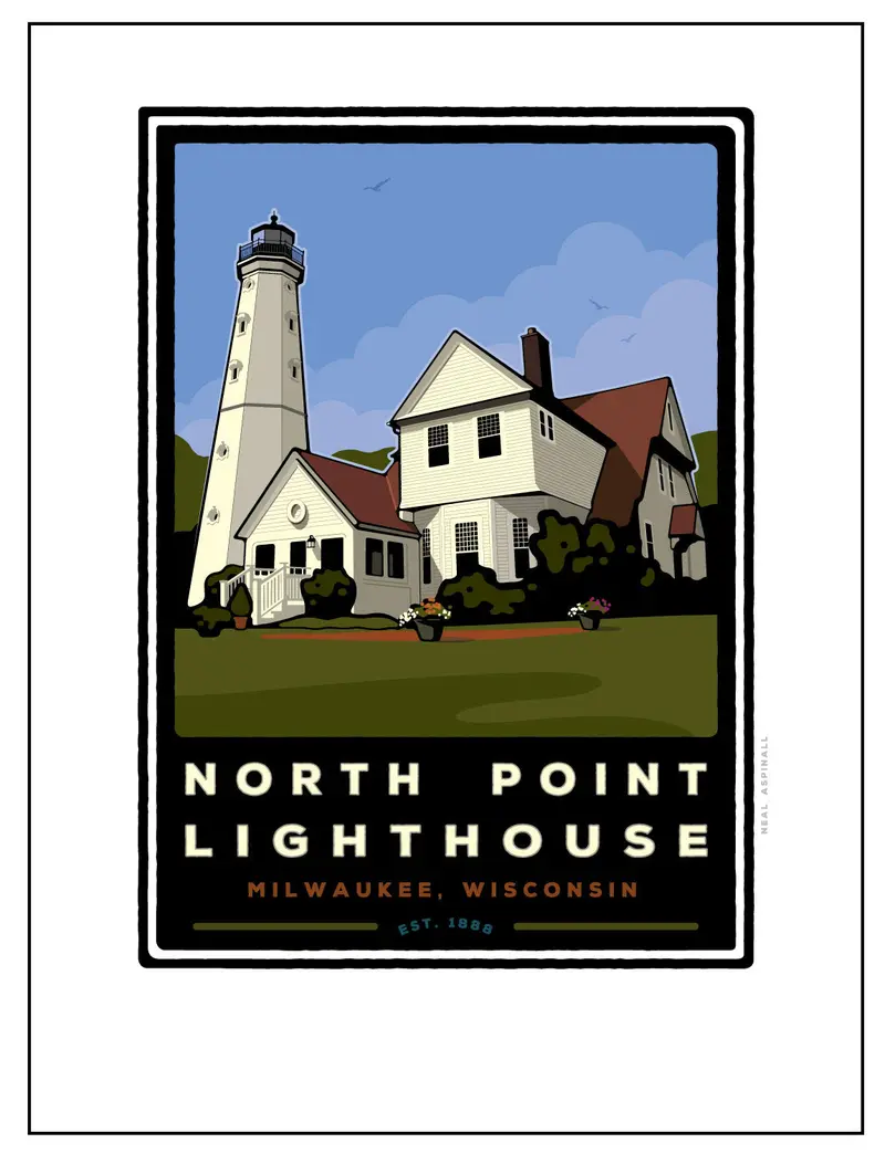 North Point Lighthouse Lake Geneva Giclée Print