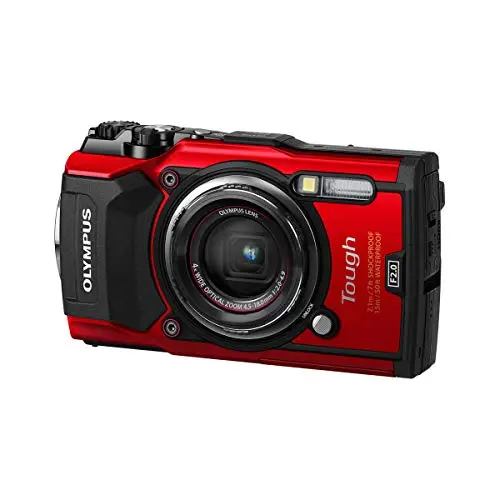 Olympus TG-5 Rugged Waterproof Compact Camera – Red, 3″ LCD