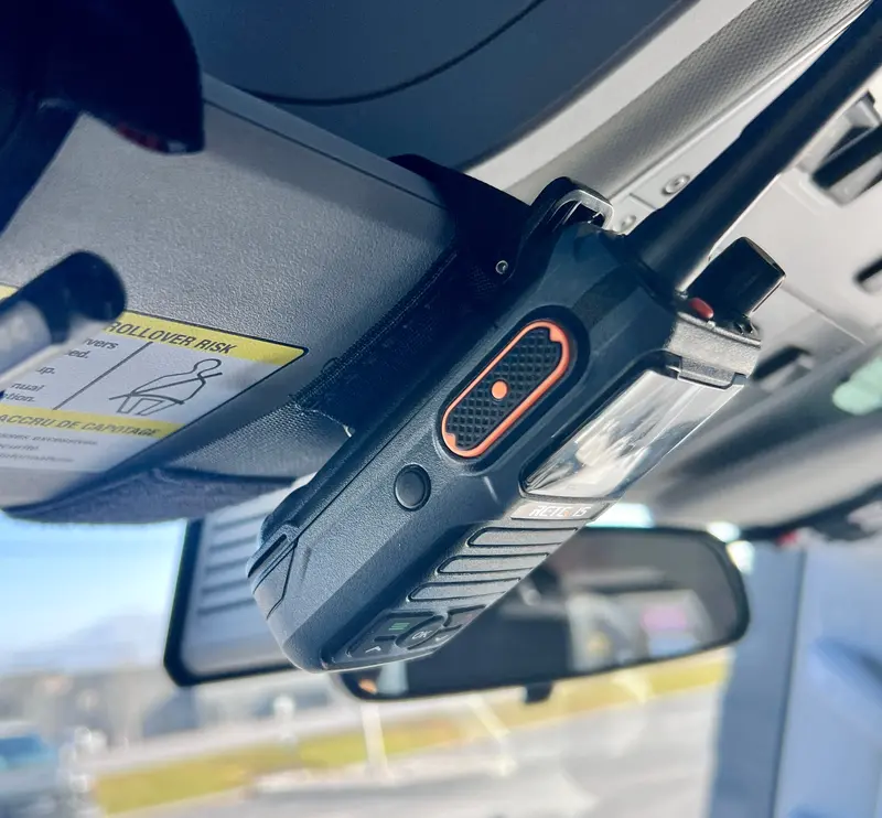 Open-Style Sun Visor Radio Pouch for Easy Access