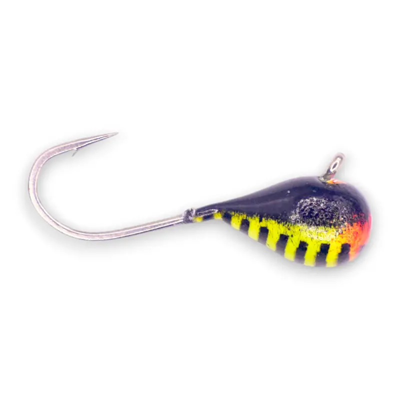 Orange-Yellow-Black Striped Glow Tungsten Jig