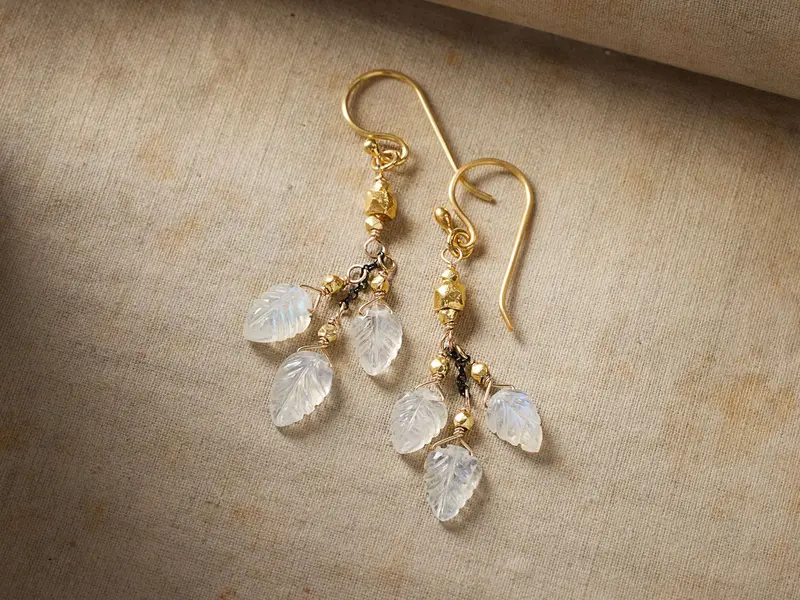 Organic Leaf-Shaped Drop Earrings