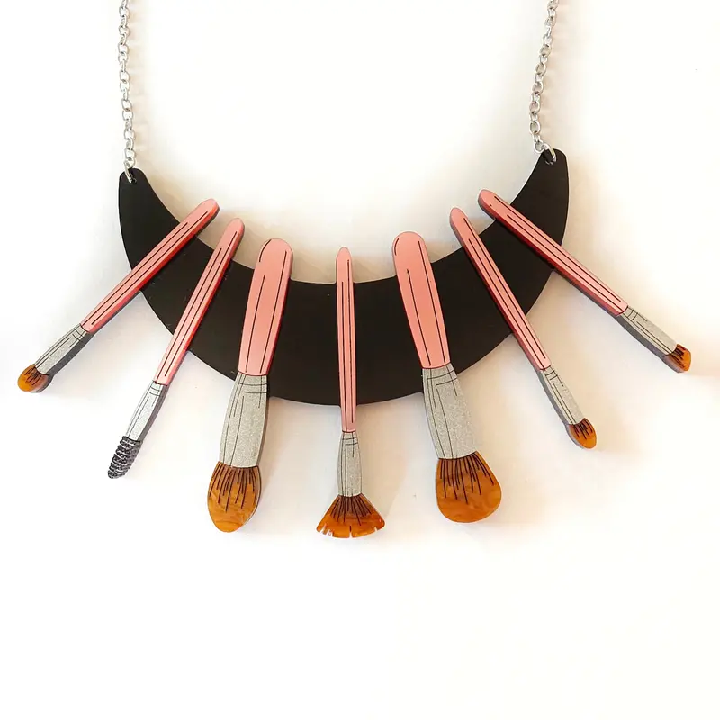 Oversized Makeup Brush Necklace