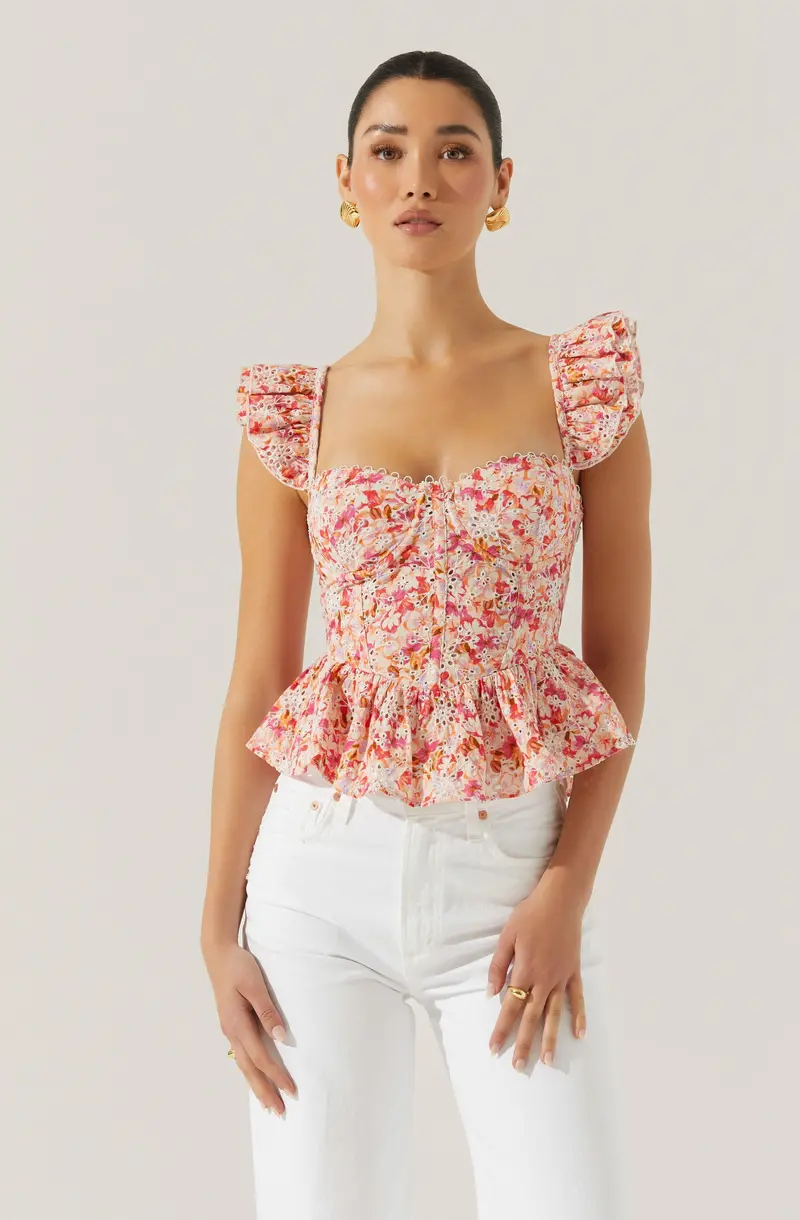 Peplum Floral Top with Flattering Waist Definition