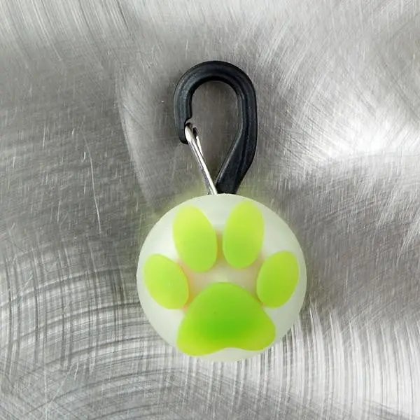 PetLit LED Pet Collar Light – White LED with Paw-Inspired Green Accent
