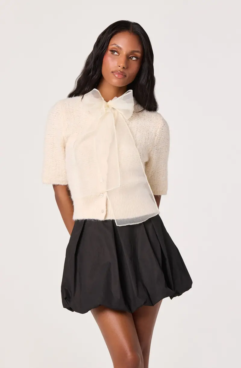 Playful Wide-Pleat Bubble Mini Skirt