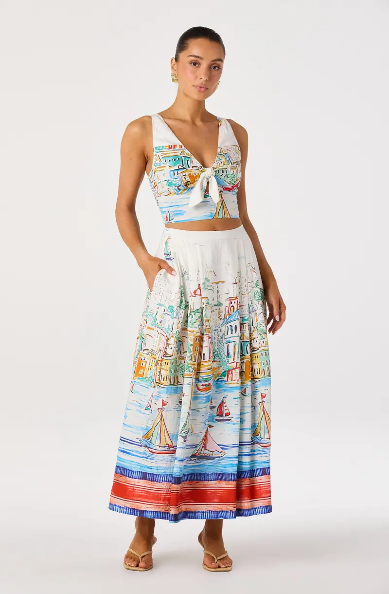 Pleated Midi Skirt by Wendy