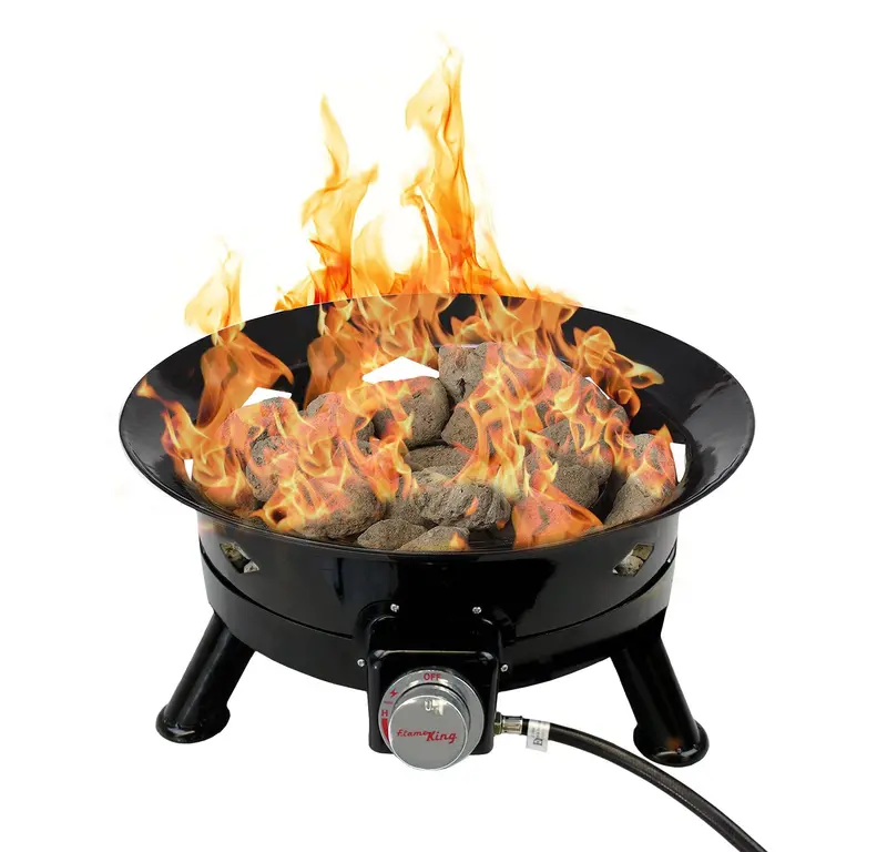 Portable 24″ Outdoor Propane Fire Pit Bowl with Self-Igniting System – Flame King