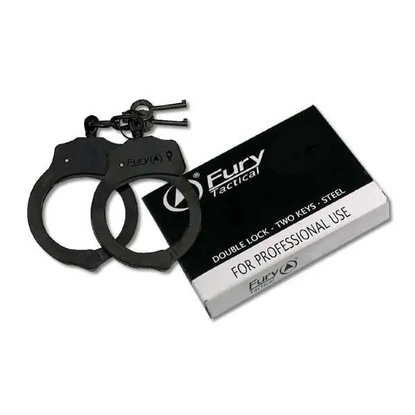 Professional Double-Lock Handcuffs – Black Gunmetal Plated