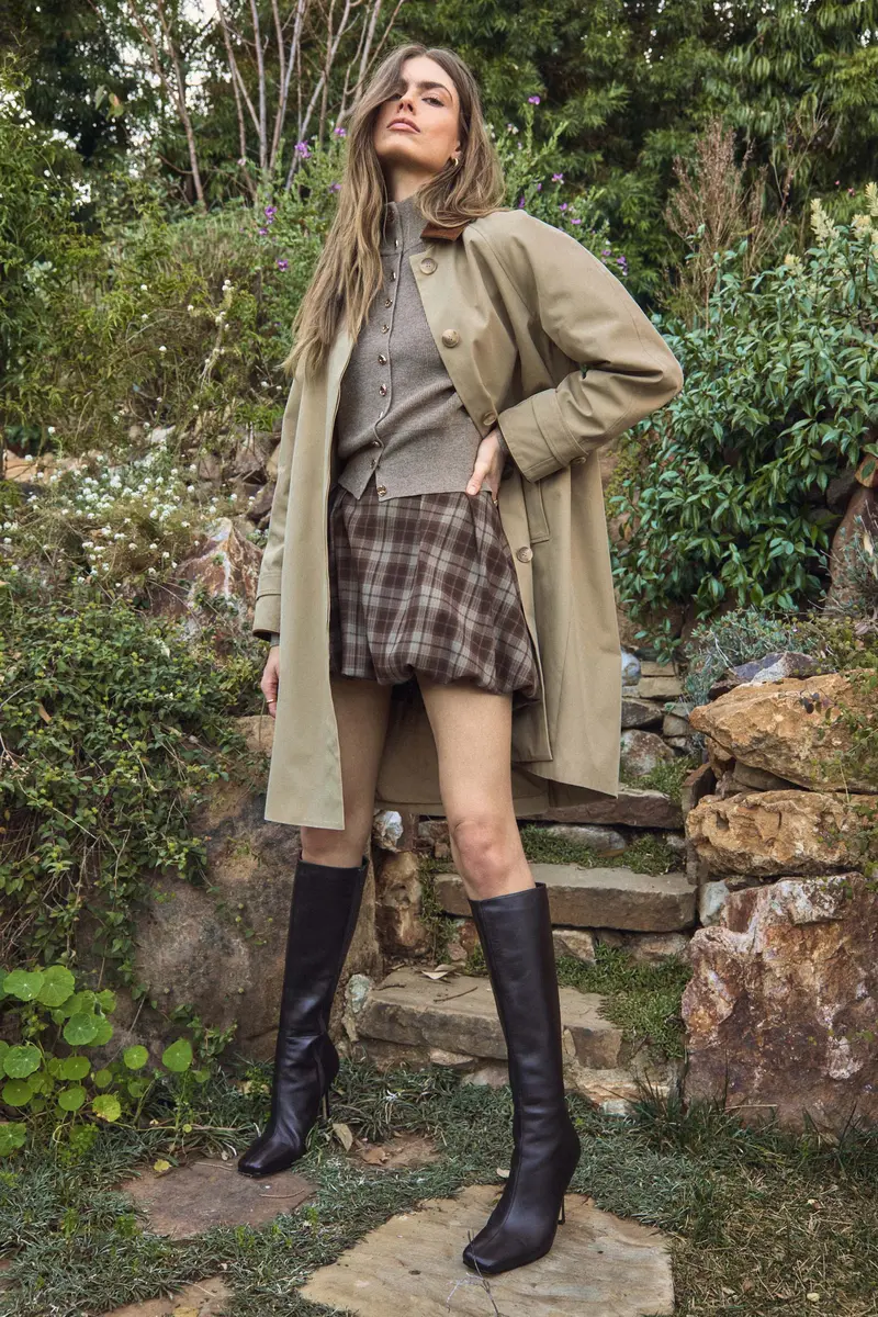Raiden Contrast-Tone Trench Coat