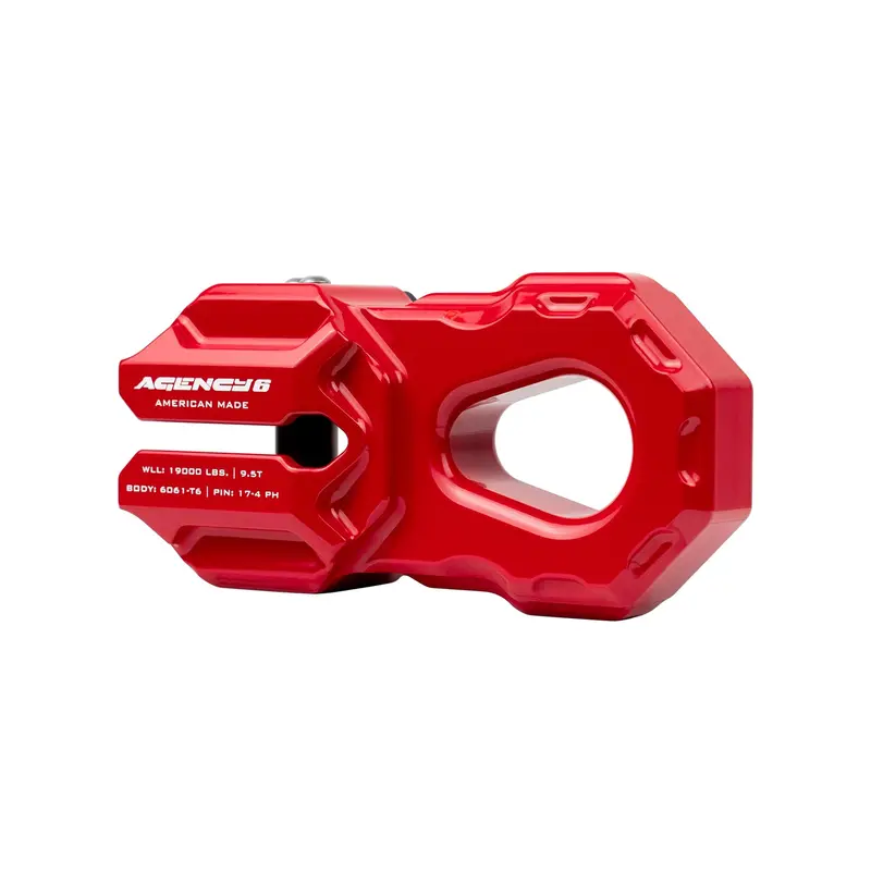 Red Anodized Billet Aluminum Winch Shackle