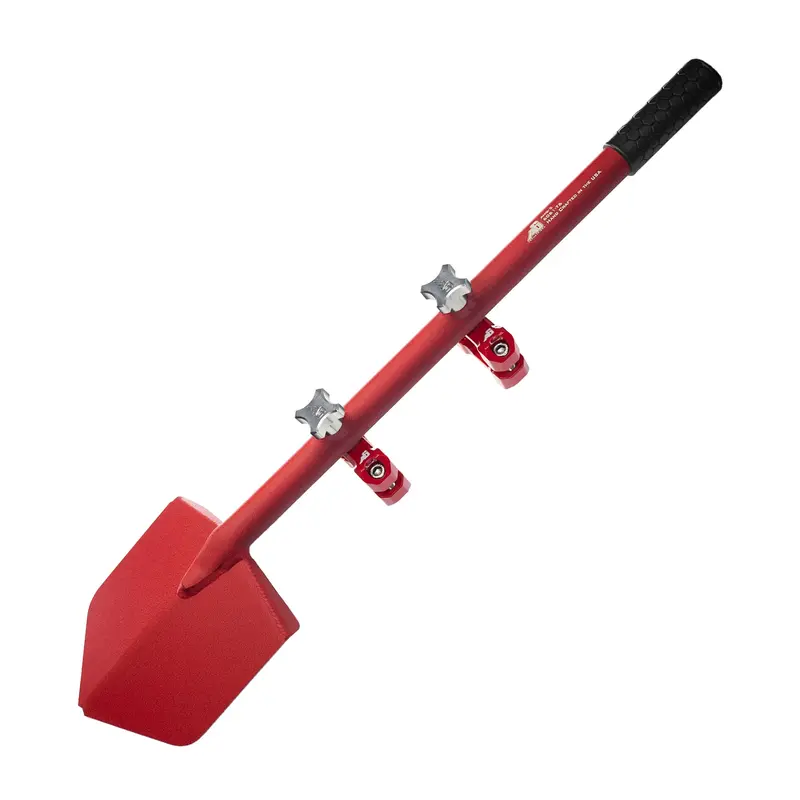 Red Extended-Length Shovel and Red Universal Mount Device (UMD) Combo with Knob Fasteners