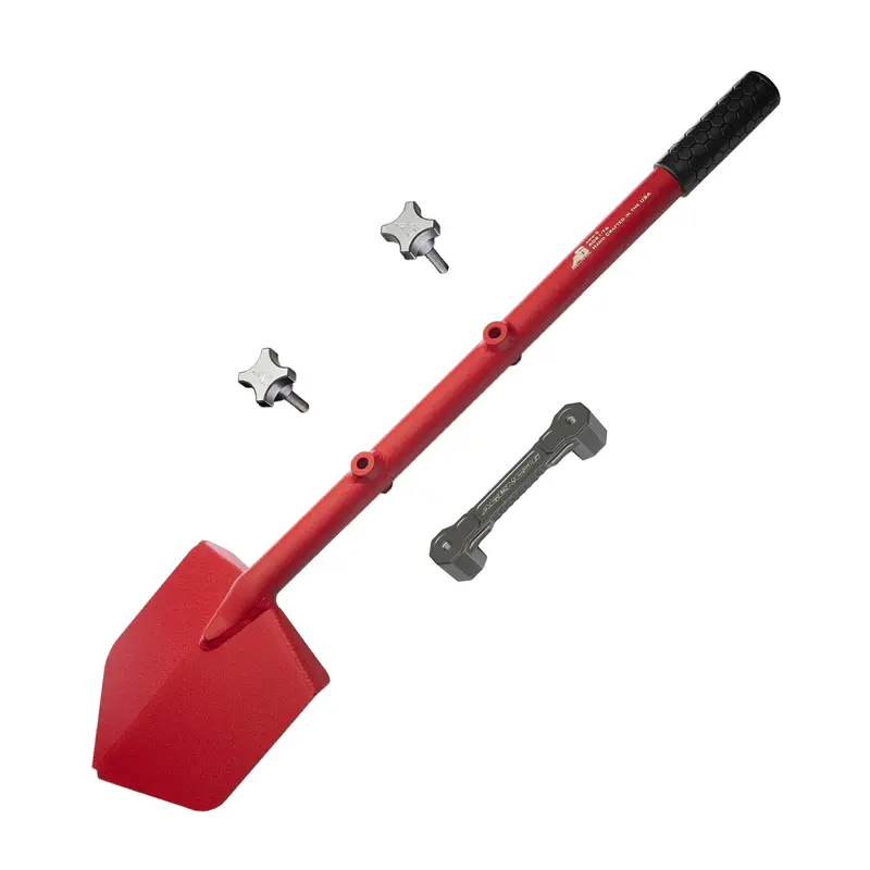 Red LONG Shovel with Grey SSM Mount and Knobs