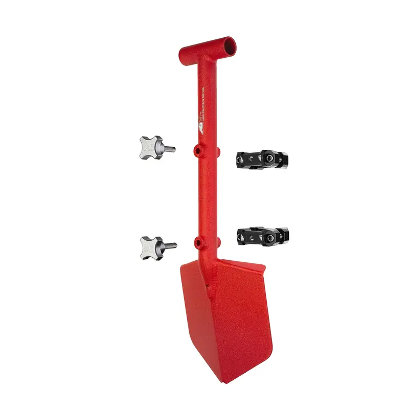 Red Mini Shovel and Black Universal Mount Device (UMD) Combo with Knob Fasteners