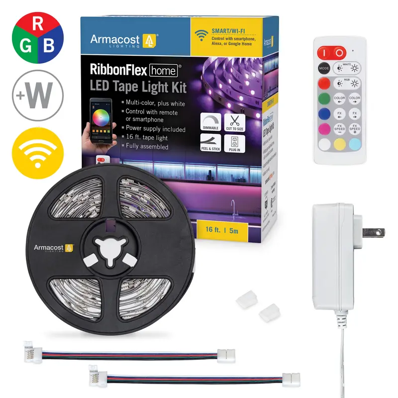 RibbonFlex Home Smart RGB+W LED Strip Kit – 24V Multicolor System