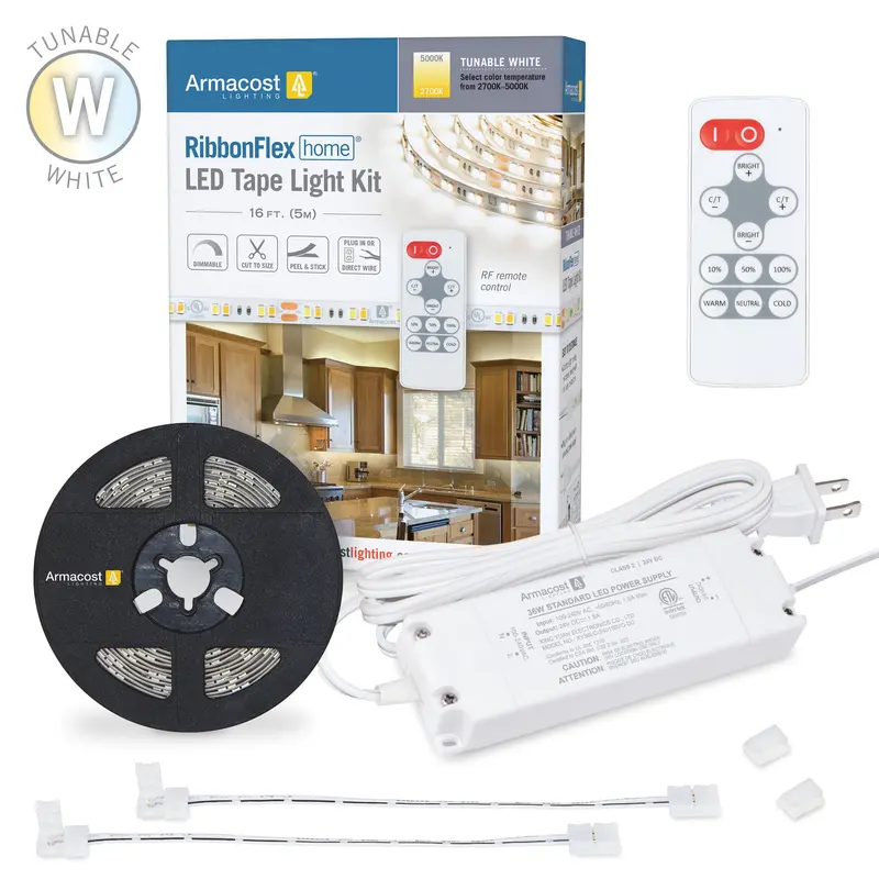 RibbonFlex Home Tunable White LED Strip Kit – 24V Adjustable CCT Range