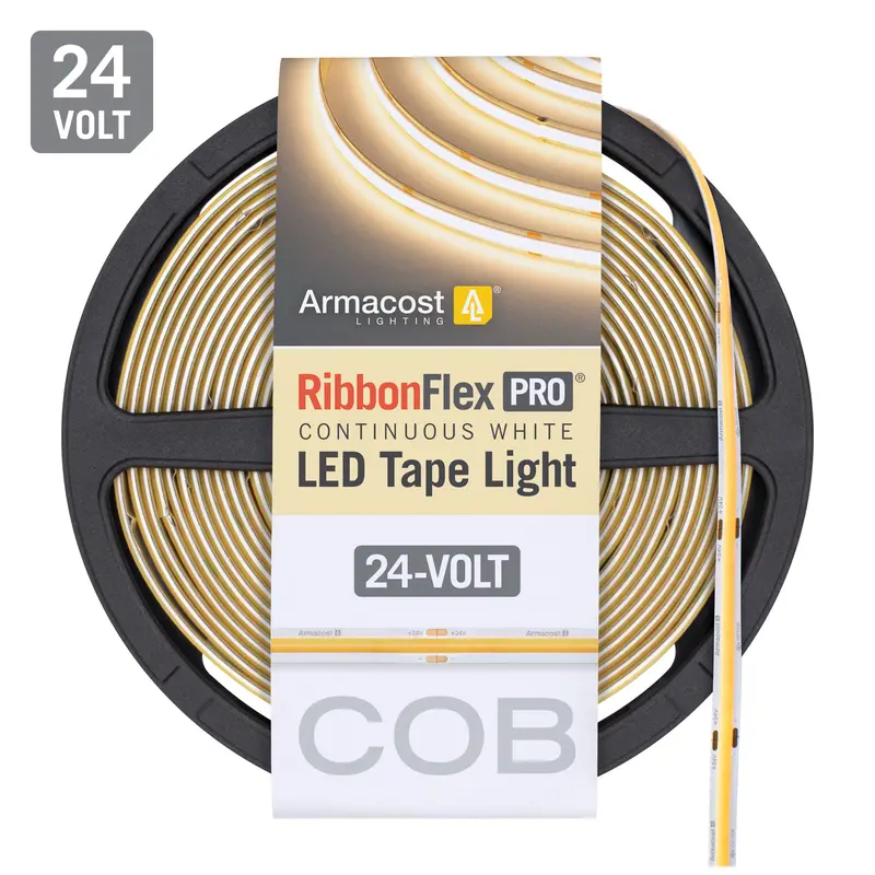 RibbonFlex Pro 24V COB White LED Strip Light – High-Density Chip-on-Board Design