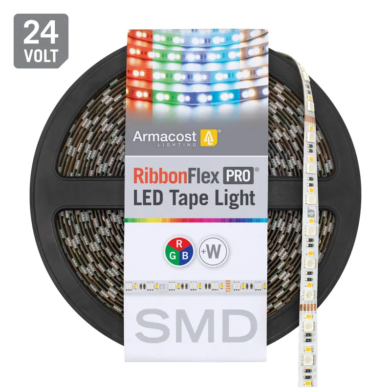 RibbonFlex Pro 24V RGB + White LED Strip Light – Dual-Density 30+30 or 60+60 LEDs/m