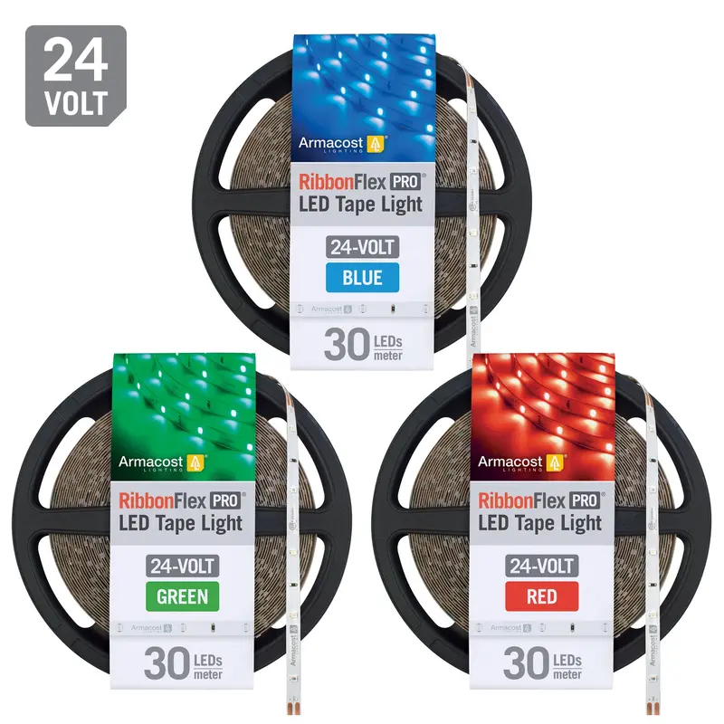 RibbonFlex Pro 24V Single-Color LED Tape – 30 LEDs per Meter, Bright White Output