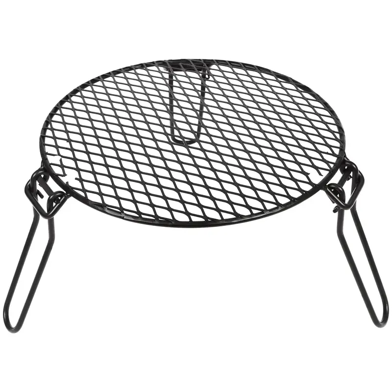 Round Foldable Campfire Grill Grate with Adjustable Legs – 12-Inch Diameter
