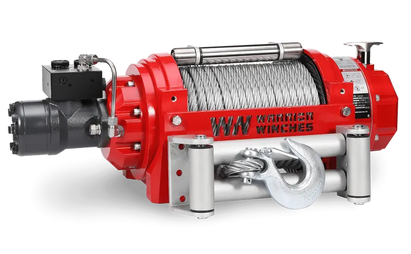 RV18 18,000 lb (8.1 Ton) Industrial Hydraulic Winch with Steel Rope