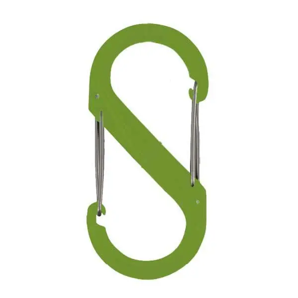 S-Biner Plastic Carabiner – Size #2, Lime Green, Single Gate