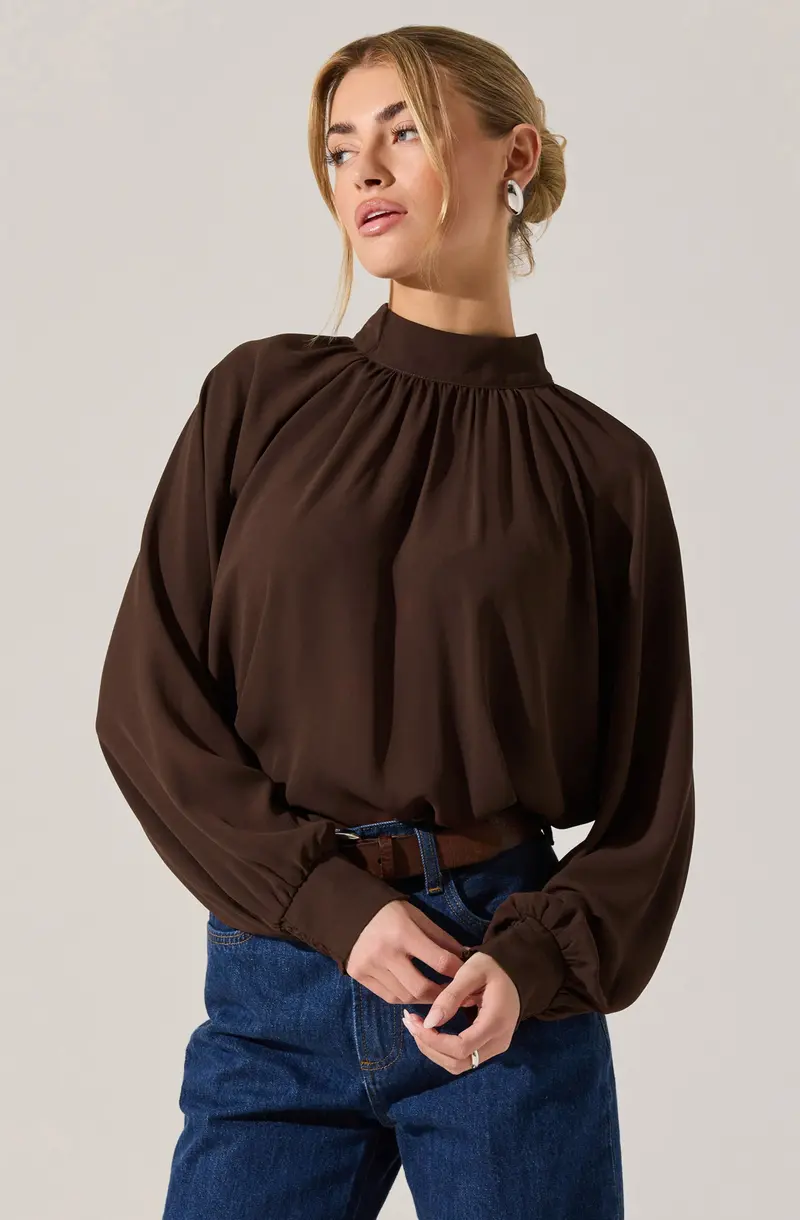 Sabelle Mock Neck Long Sleeve Top