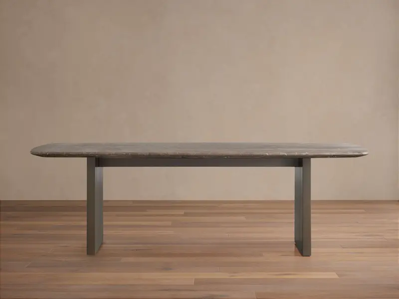 Saint Germain Rectangular Stone Dining Table with Clement Base